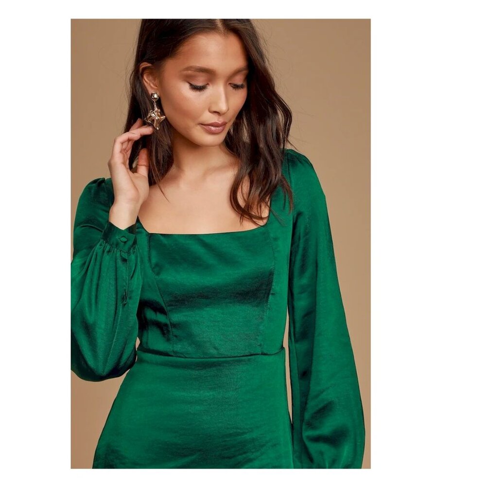 Lulu's Green Mini Dress - Picture 4 of 10